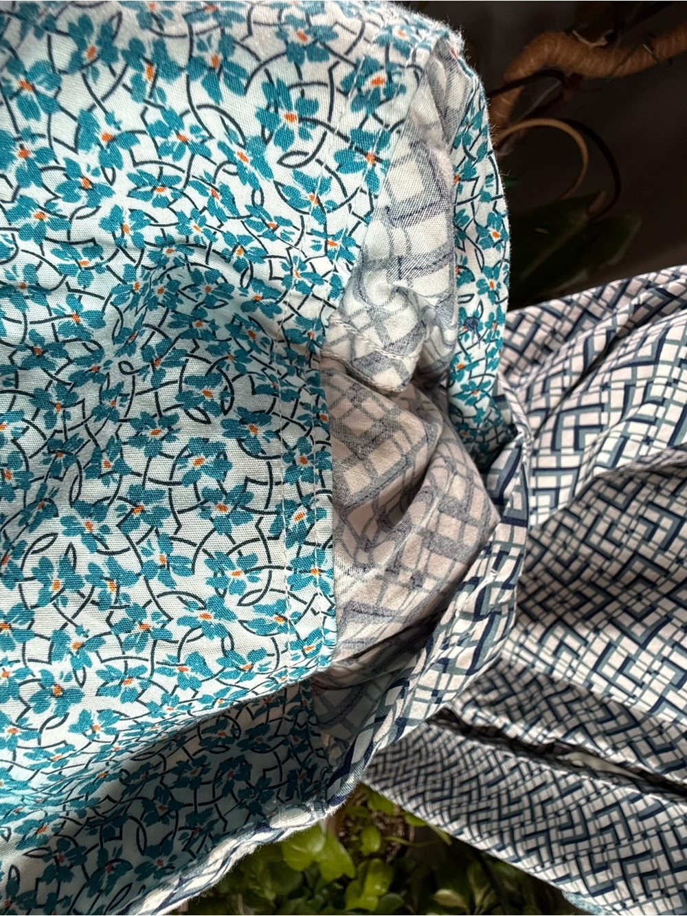 Robert Graham Classic Fit XL Geometric Print Button Down Shirt Blue Teal - Picture 6 of 16